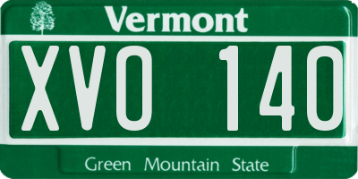 VT license plate XVO140