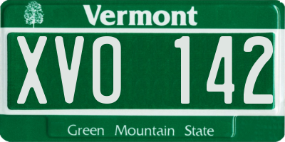 VT license plate XVO142