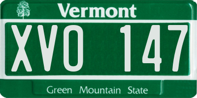 VT license plate XVO147