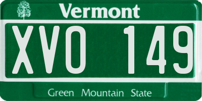 VT license plate XVO149
