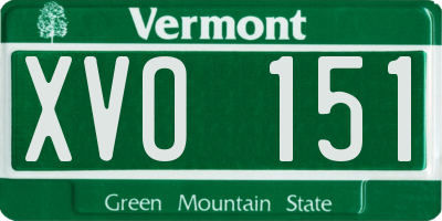 VT license plate XVO151