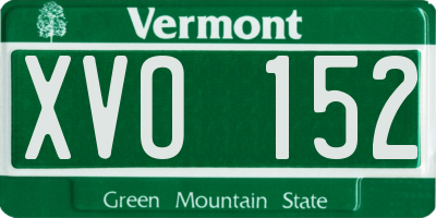 VT license plate XVO152