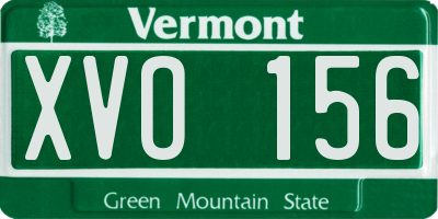 VT license plate XVO156
