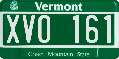 VT license plate XVO161