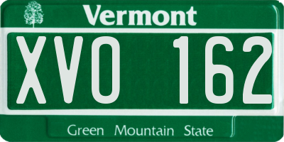 VT license plate XVO162