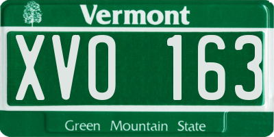 VT license plate XVO163
