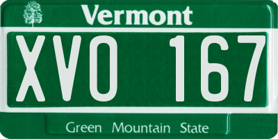VT license plate XVO167