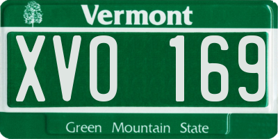 VT license plate XVO169