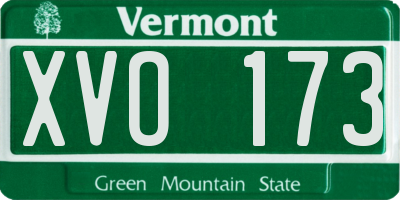 VT license plate XVO173