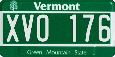 VT license plate XVO176
