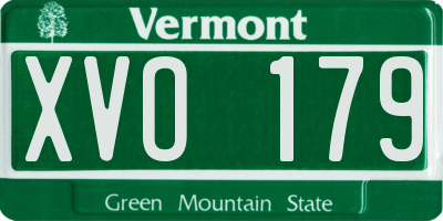 VT license plate XVO179