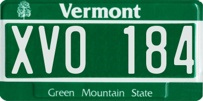 VT license plate XVO184