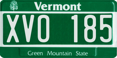 VT license plate XVO185