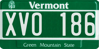 VT license plate XVO186
