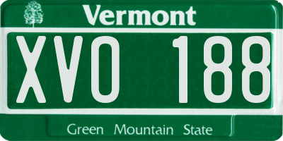 VT license plate XVO188