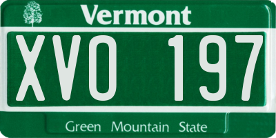 VT license plate XVO197