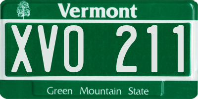 VT license plate XVO211