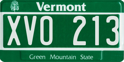 VT license plate XVO213