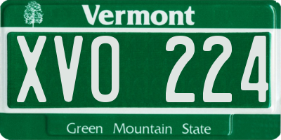 VT license plate XVO224
