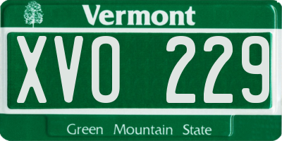 VT license plate XVO229