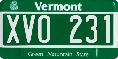 VT license plate XVO231