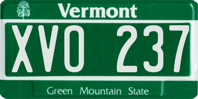 VT license plate XVO237
