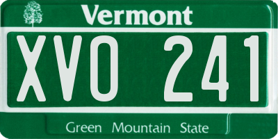 VT license plate XVO241