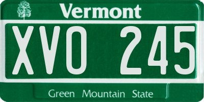 VT license plate XVO245