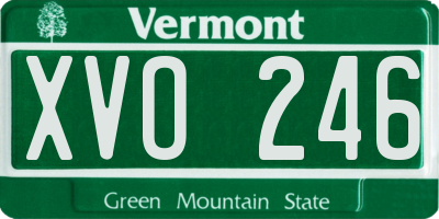VT license plate XVO246