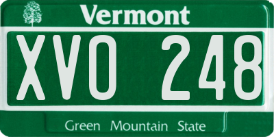 VT license plate XVO248