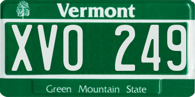 VT license plate XVO249