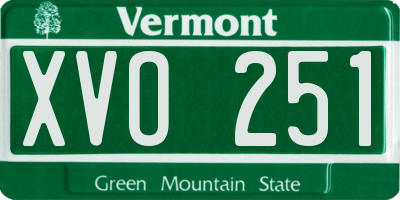 VT license plate XVO251