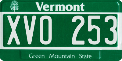 VT license plate XVO253