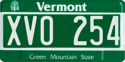 VT license plate XVO254