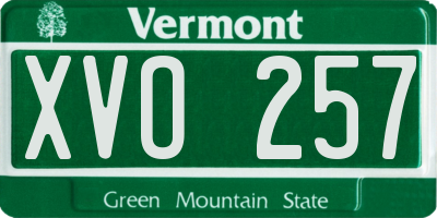 VT license plate XVO257