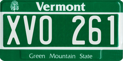 VT license plate XVO261