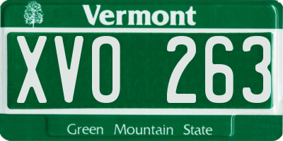 VT license plate XVO263