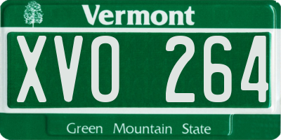 VT license plate XVO264