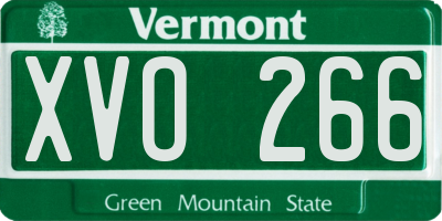 VT license plate XVO266