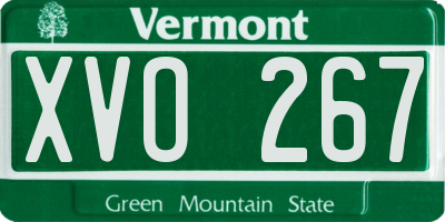 VT license plate XVO267