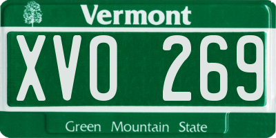 VT license plate XVO269