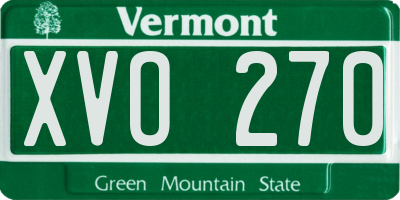 VT license plate XVO270