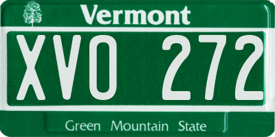 VT license plate XVO272