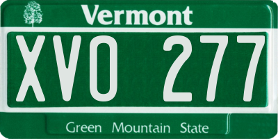 VT license plate XVO277