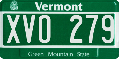 VT license plate XVO279