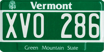 VT license plate XVO286