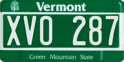 VT license plate XVO287