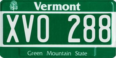VT license plate XVO288