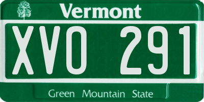 VT license plate XVO291