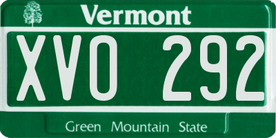 VT license plate XVO292